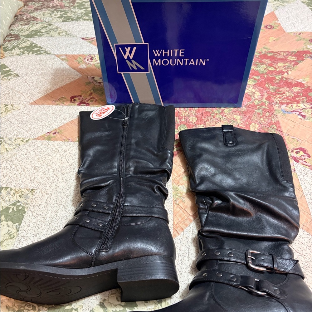 White Mountain Lexi Black Leather Footwear